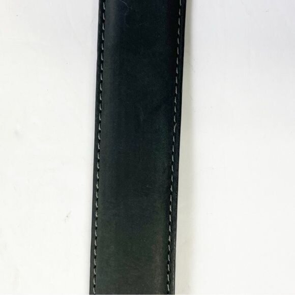 Swiss Gear Black Leather Belt Silver Buckle 43" Long Durable Adjustable Stylish - Picture 4 of 8